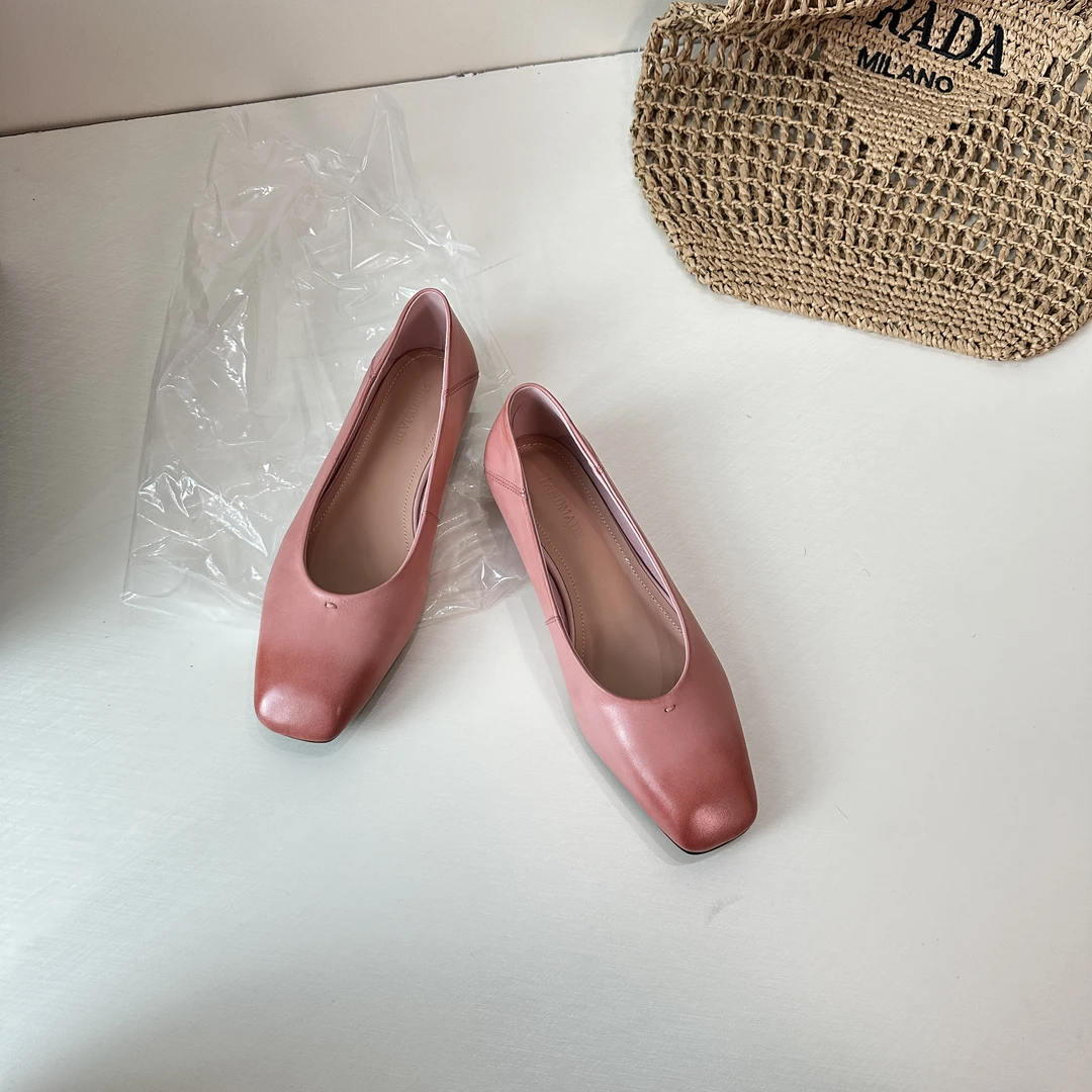 方头夏季中跟浅口粗跟法式单鞋豆豆鞋瓢鞋黑色女鞋时尚春季