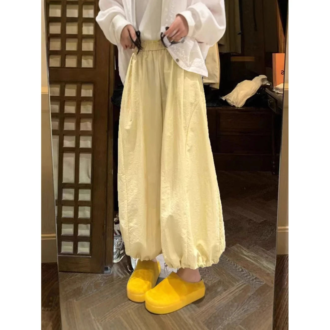 VIPOL速干灯笼裤女夏季新款高腰宽松显瘦休闲萝卜裤九分阔腿哪吒