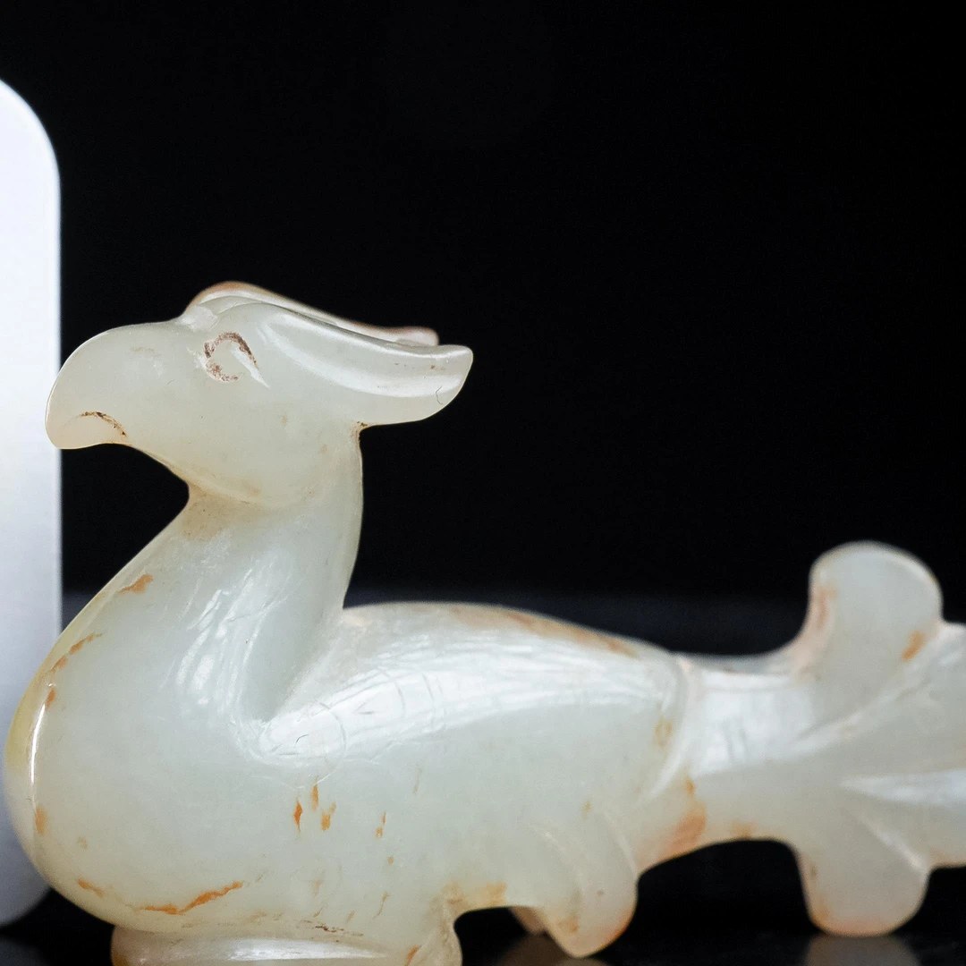 明代和田玉凤鸟花件-LM