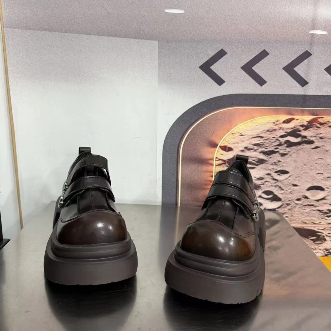 229-19新款2025厚底乐福鞋学院风小皮鞋圆头百搭单鞋