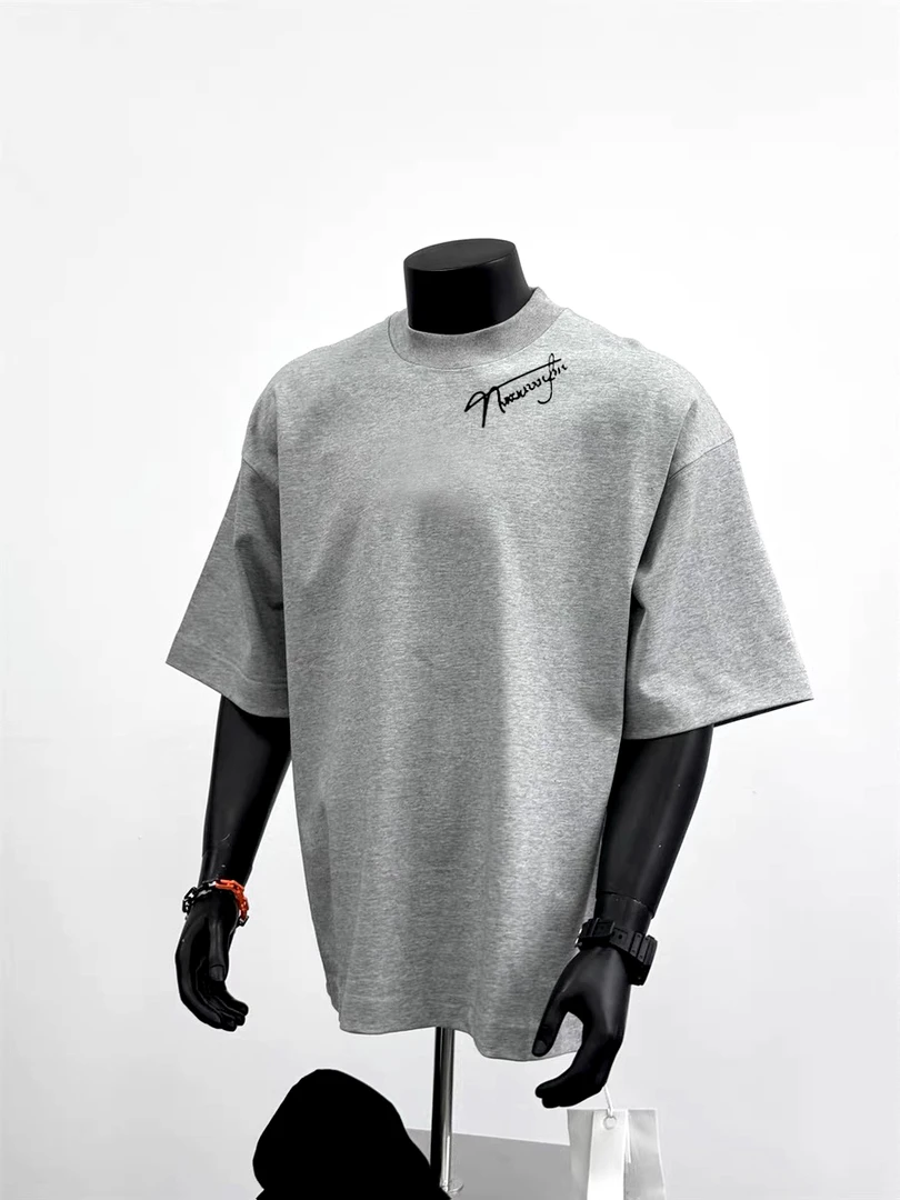 美式小众高街潮牌字母印花圆领短袖T恤男女夏季宽松休闲纯棉半袖