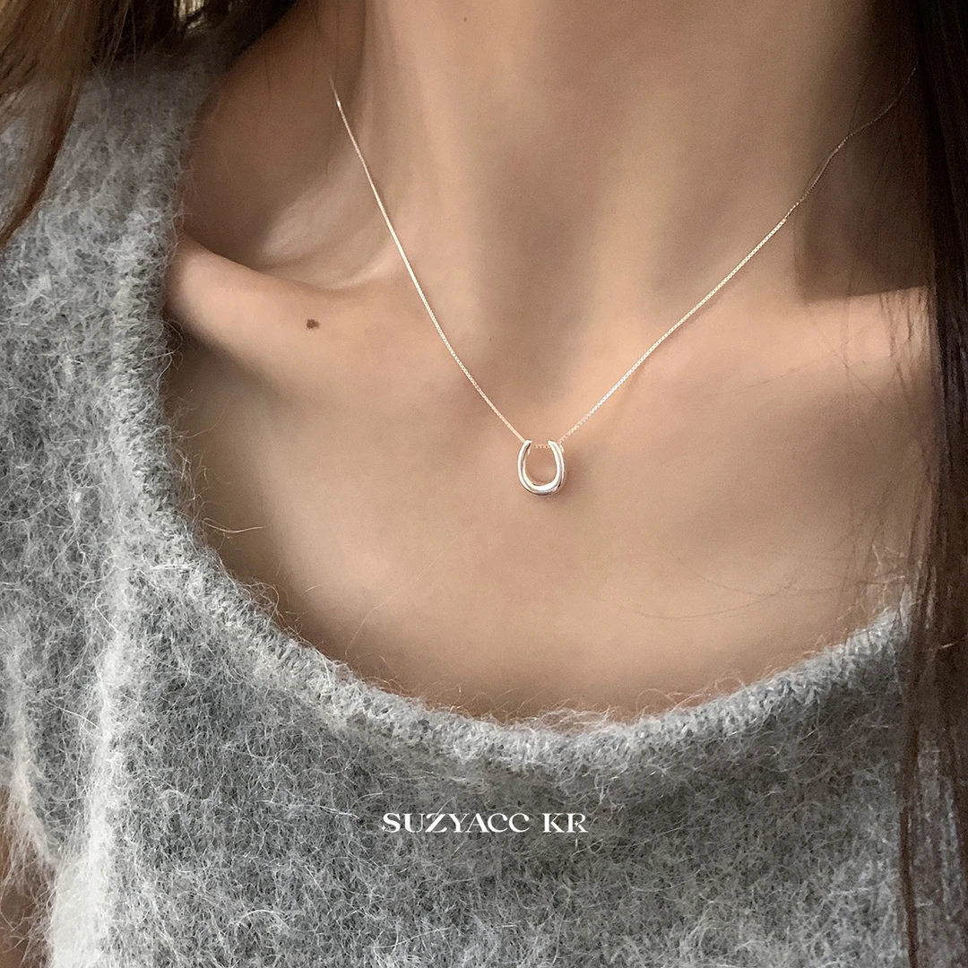 Suzyacc Kr 坠链均925银 925银【马蹄扣】项链气质轻奢时尚DX0281