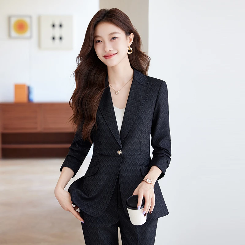 Y8916新款长袖女士西装上衣时尚气质修身职业正装小西装西服套装