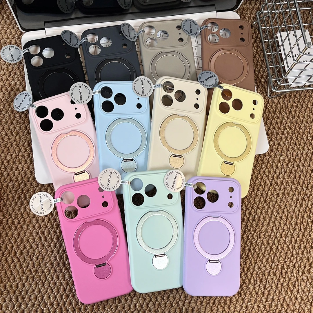 磁吸旋转支架液态硅胶一体ai按键适用苹果iPhone17promax手机壳