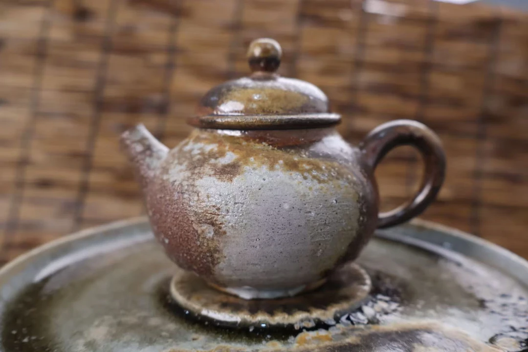 纯手工柴烧自然落灰传统茶壶 130毫升