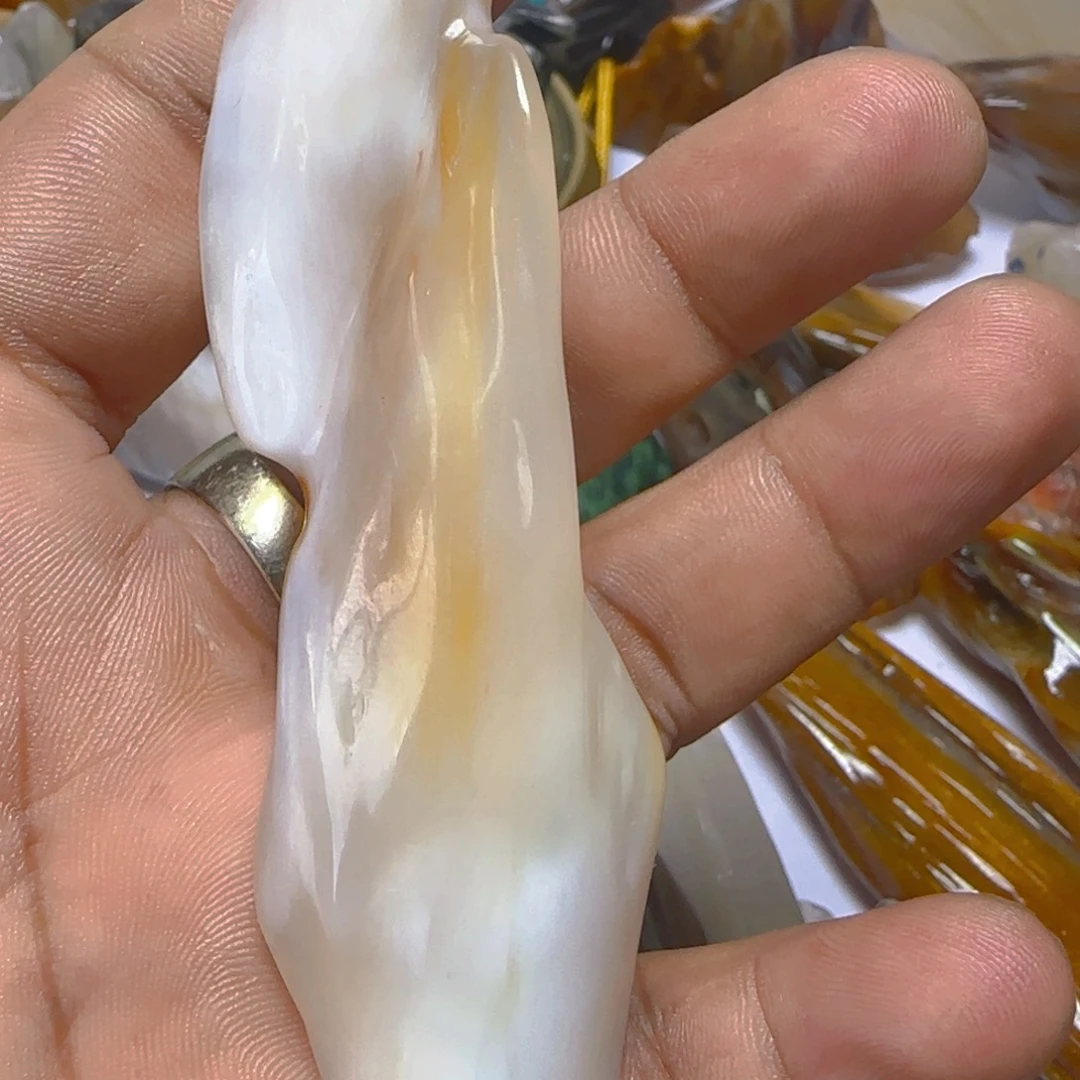 硅化玉未镶嵌手把