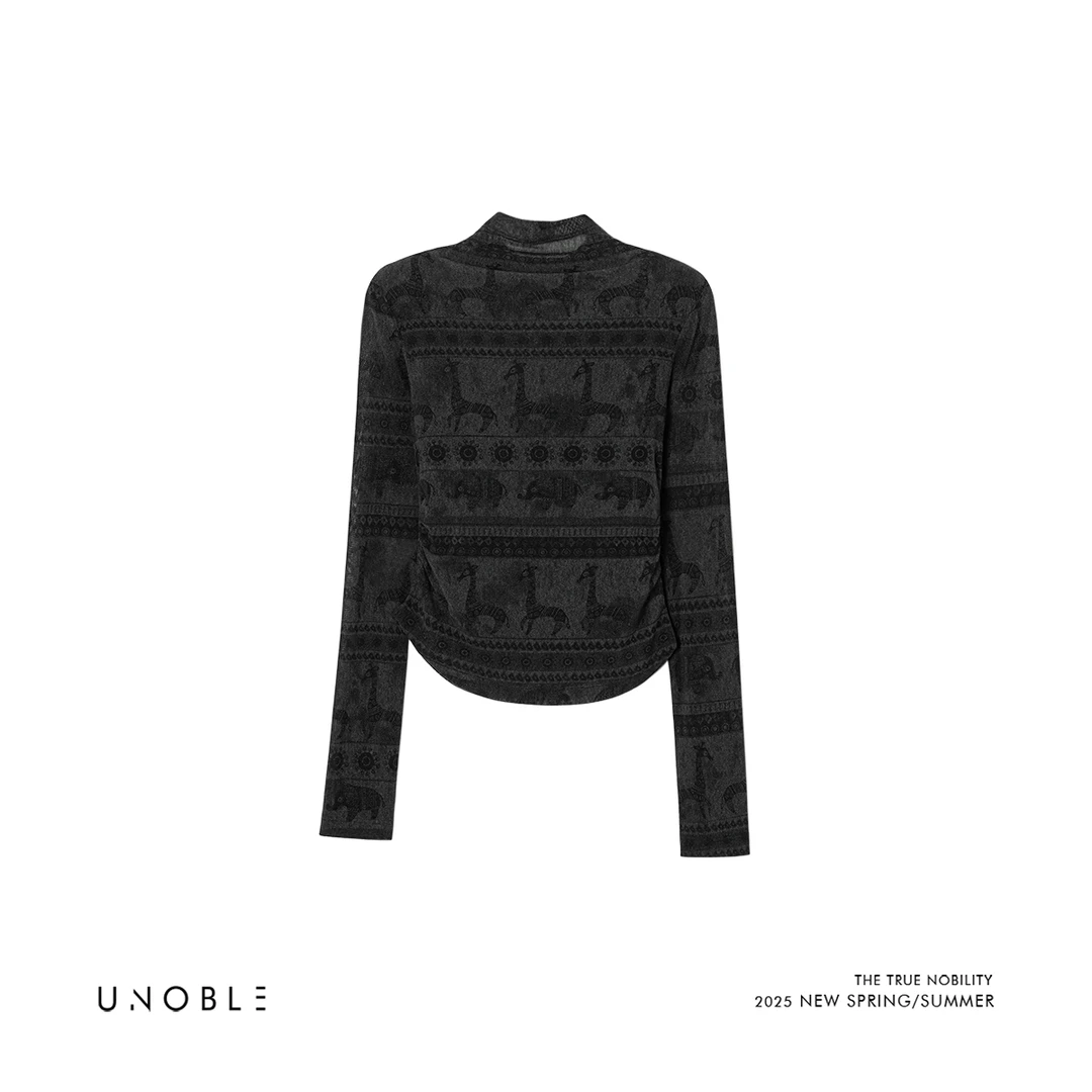 UNOBLE 2025 F/W【鹿畔轻纱】秋冬新品 高领网纱打底衫