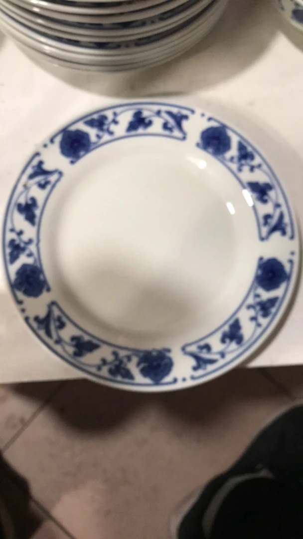 中国磁州窑青花陶瓷盘餐具