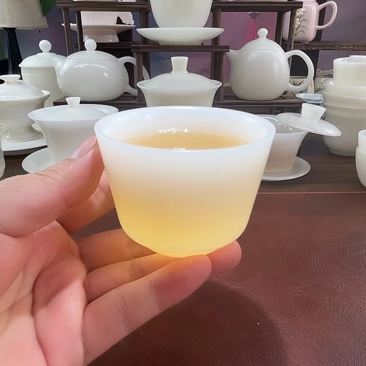 隐唐窑/璞玉素烧自生釉120ml马蹄主人杯