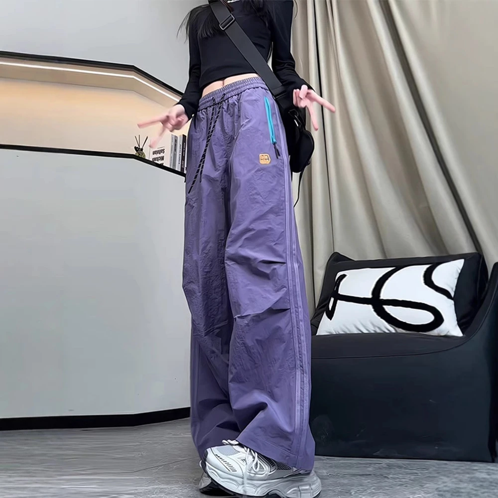 【奥莱折扣男女同款】时尚潮流秋季长裤男裤冰丝薄款春秋美式男士裤