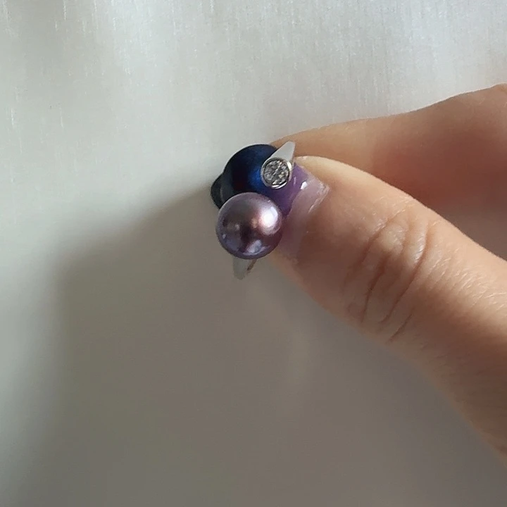 淡水珍珠银S925镶嵌戒指上开口戒指