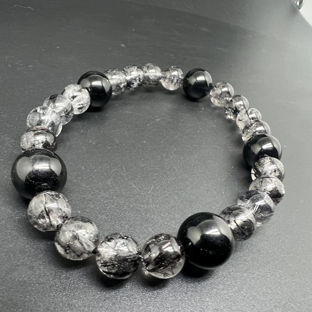 非金属珐琅手链 启光原创 | 黑武士能量清理净化守护稳定内在扎根