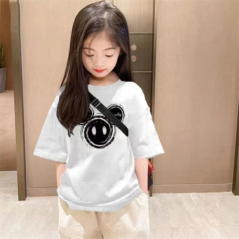 女童夏装短袖100%纯棉T恤夏季新款中大童洋气爆款儿童女孩上衣潮