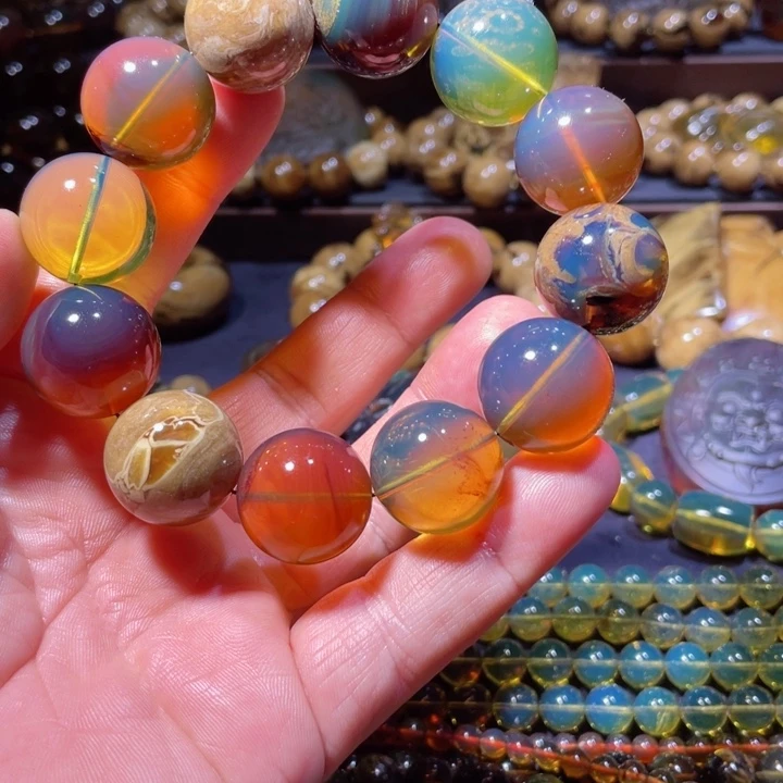 琥珀手链未镶嵌人**客天然