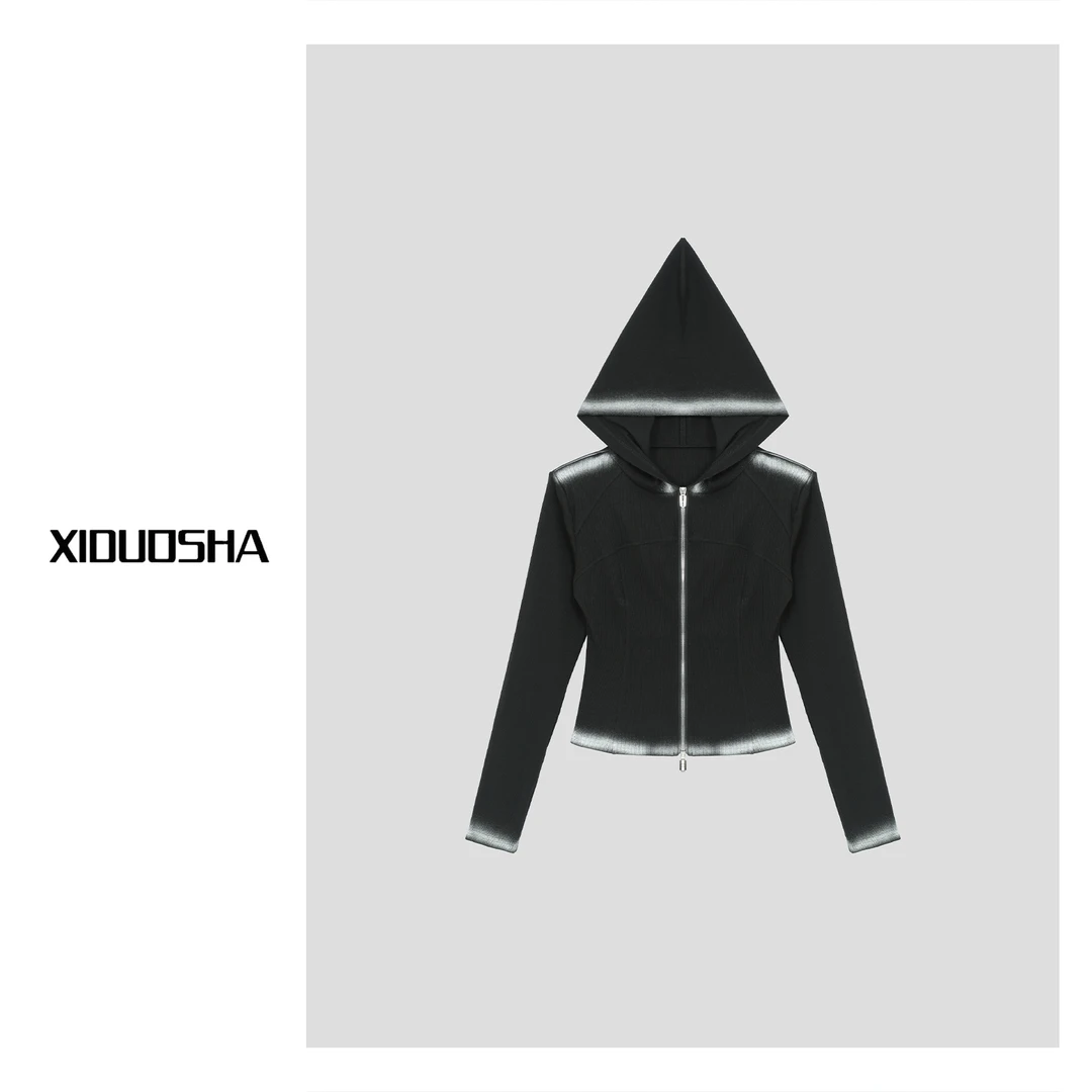 XIDUOSHA/喜朵莎 设计款连帽显瘦酷帅长袖开衫 XDS1585