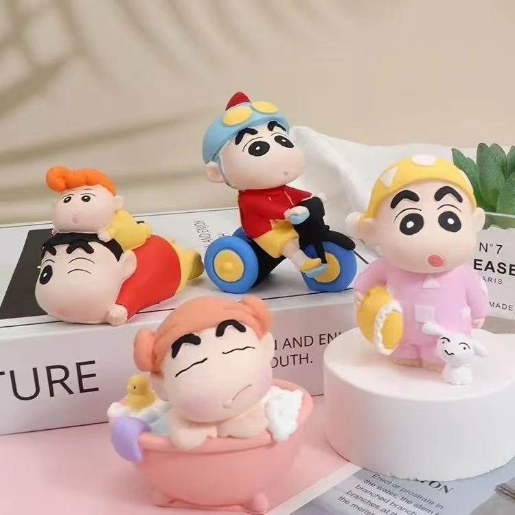 3D立体蜡笔小新石膏娃娃白坯涂色儿童涂鸦创意diy手工制作摆件