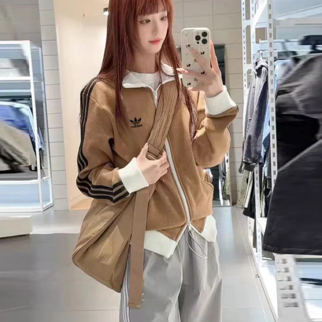 【达人专属】秋季立领时尚百搭刺绣潮流华夫格复古外套男女同款0109