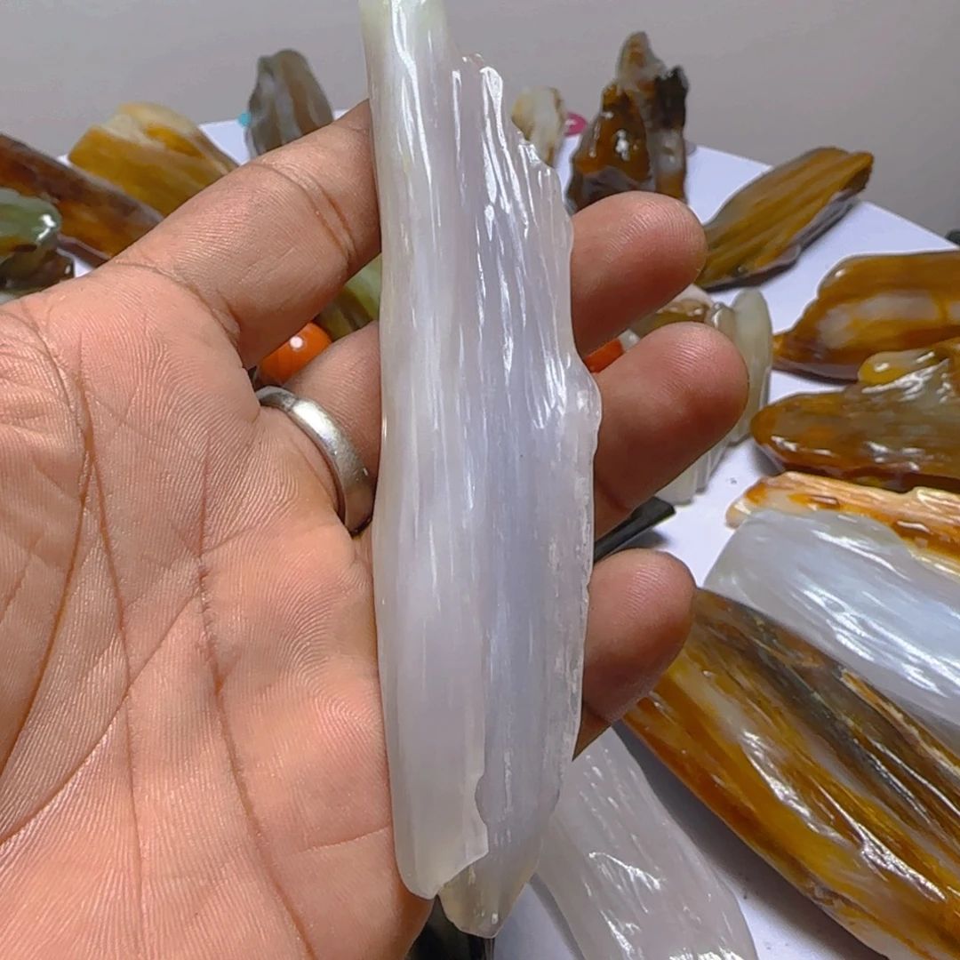 硅化玉未镶嵌手把