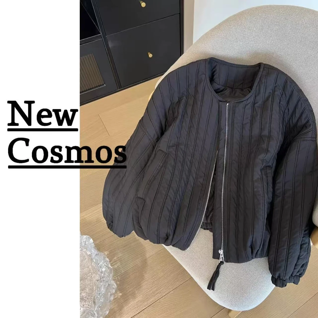 【NEW COSMOS】冬季新款洋气高级感轻薄短款百搭休闲圆领夹克外套