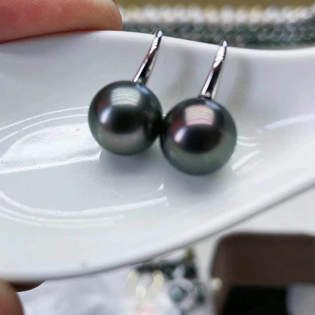 海水珍珠耳饰银S925镶嵌
