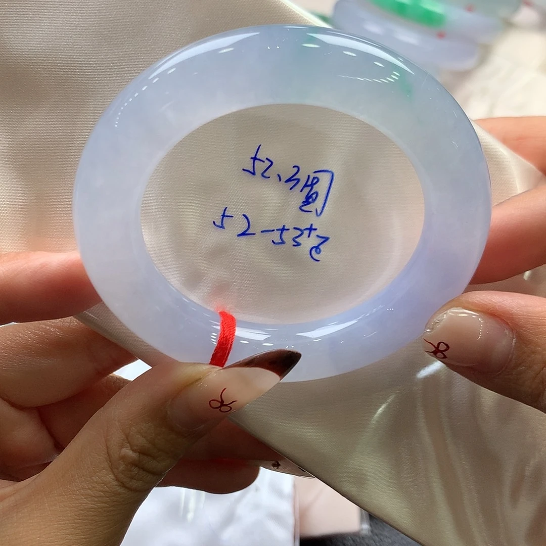 翡翠未镶嵌手镯（圆镯）58号冰种胖圆二开品质