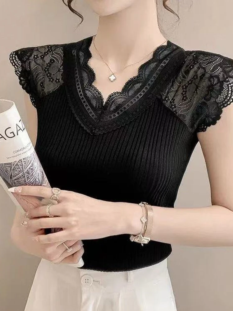 夏季韩版蕾丝气质无袖打底