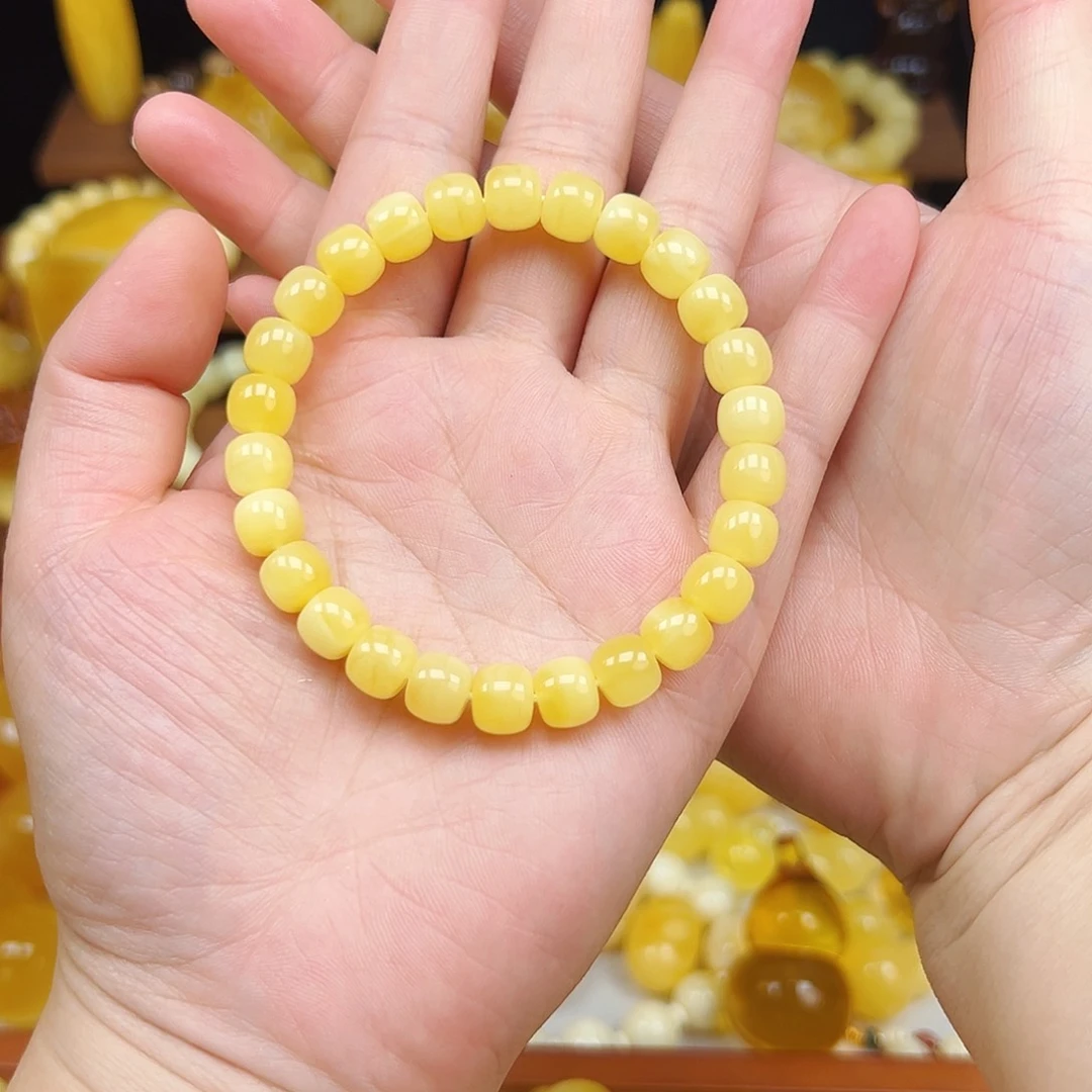 裸石琥珀未镶嵌蜜蜡老型单圈8.6m m