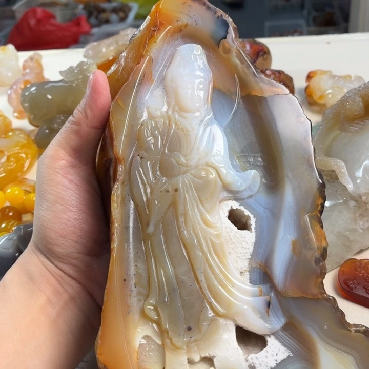 雨***风玛瑙/玉髓未镶嵌吊坠(不含链)