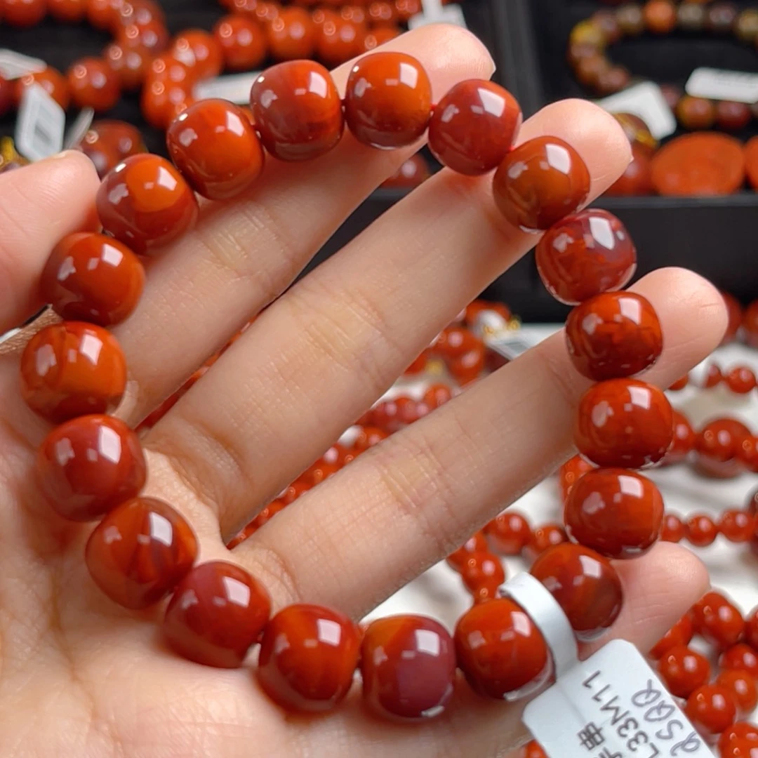 未镶嵌川料牛血红老型11m南红玛瑙