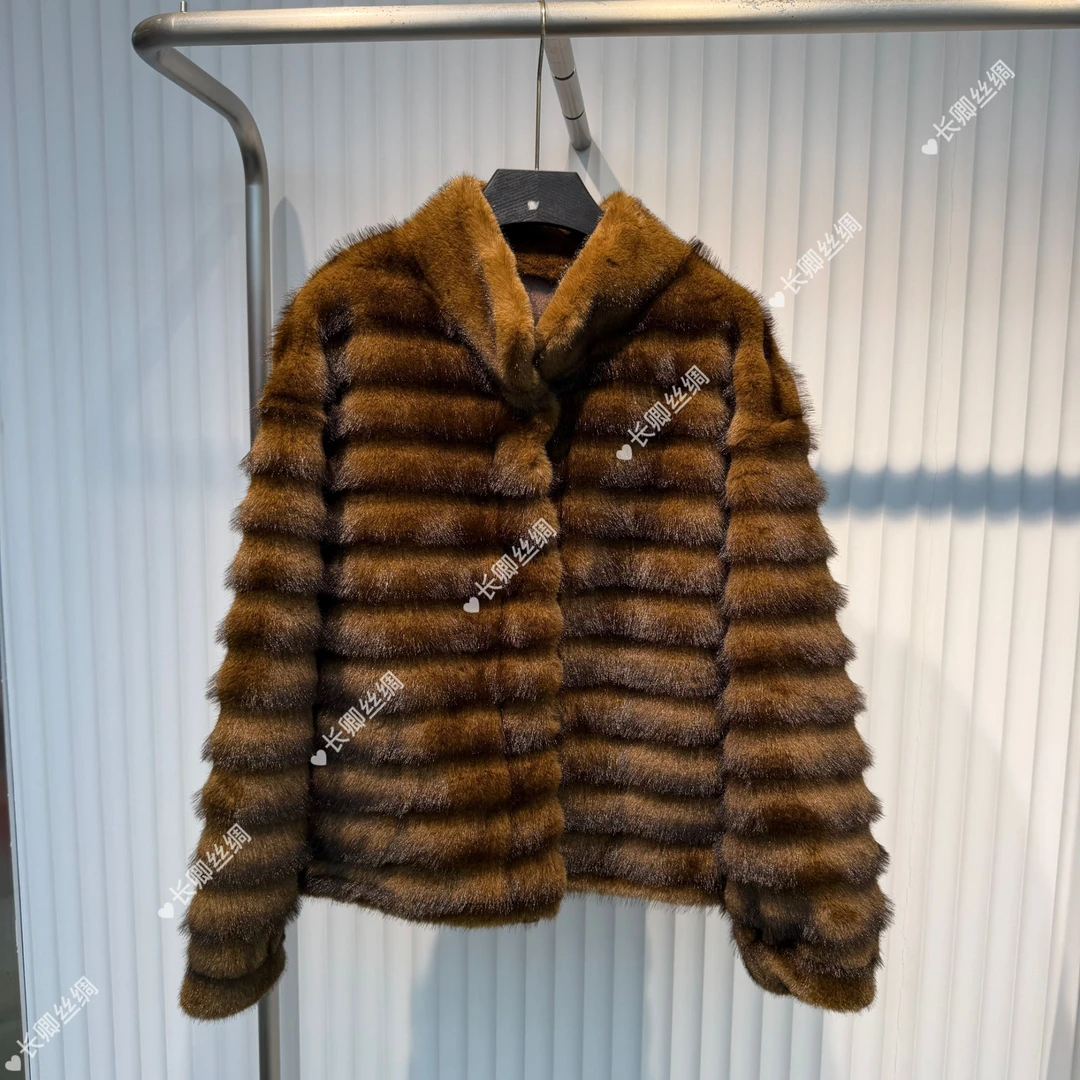 【长卿】宝加美 轻奢系列小立领秋冬厚款毛毛外套D1120