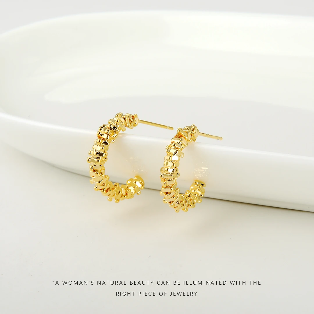 铜合金耳饰 【碎银几两】气质简约精致耳钉A789