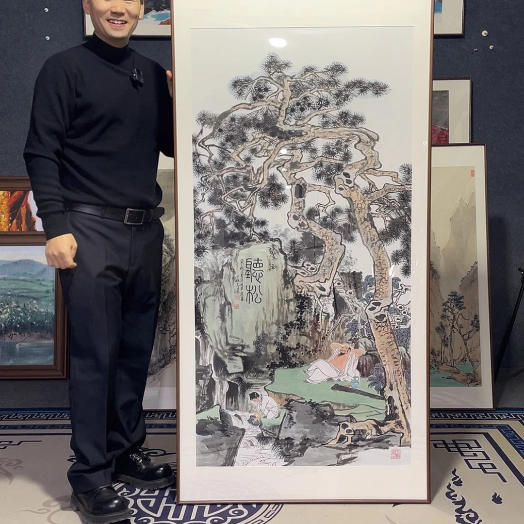 国画手绘画作品带框80/160