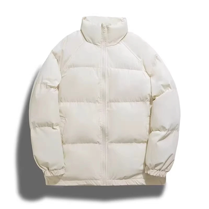 情侣款纯色立领保暖秋冬款美式复古宽松百搭潮流休闲棉服冬季外套