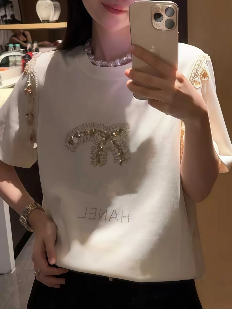 宽松型T恤夏季短袖百搭轻奢简约通勤-69372