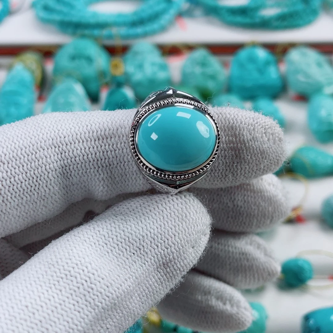 绿松石银S925镶嵌车挂