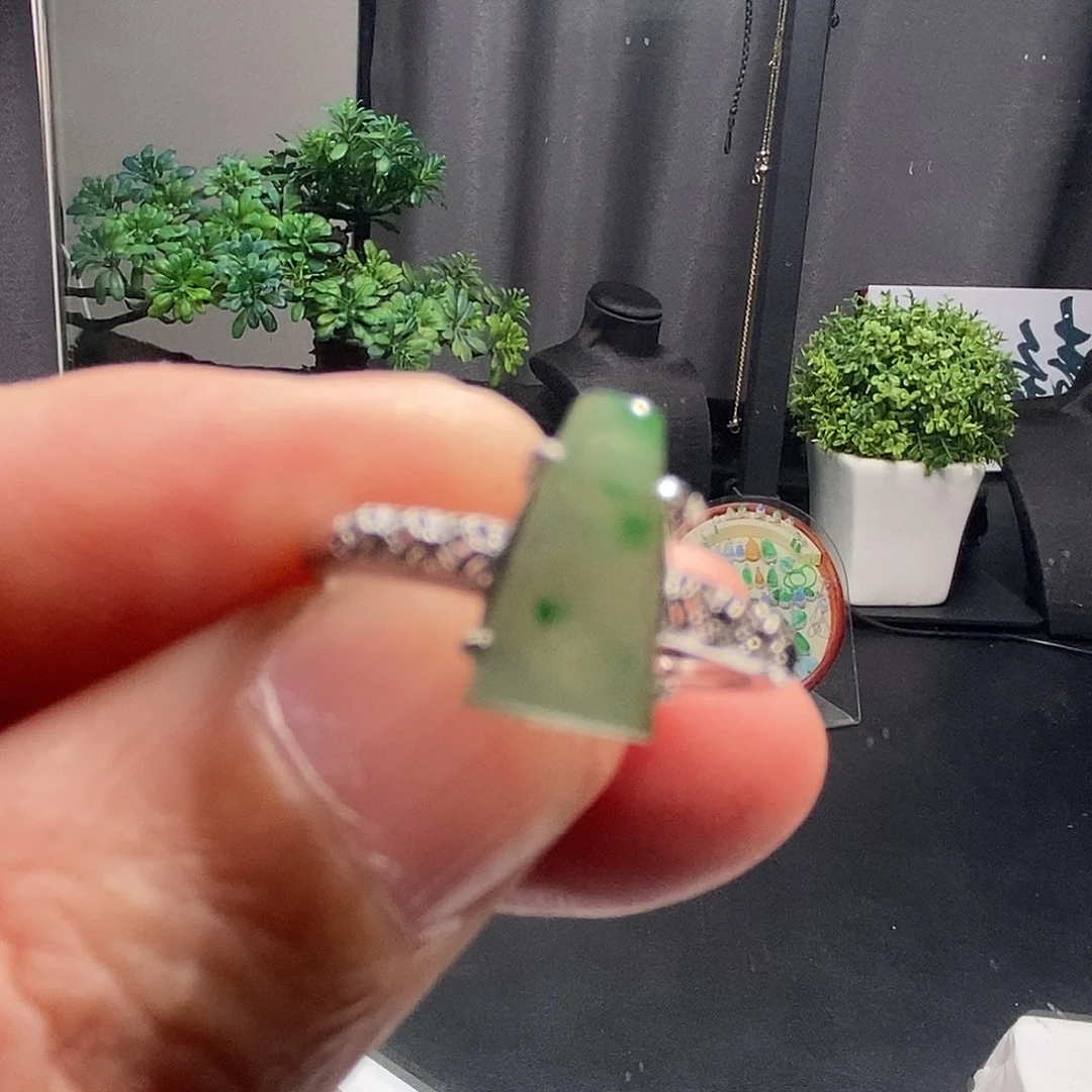 翡翠银S925镶嵌戒指