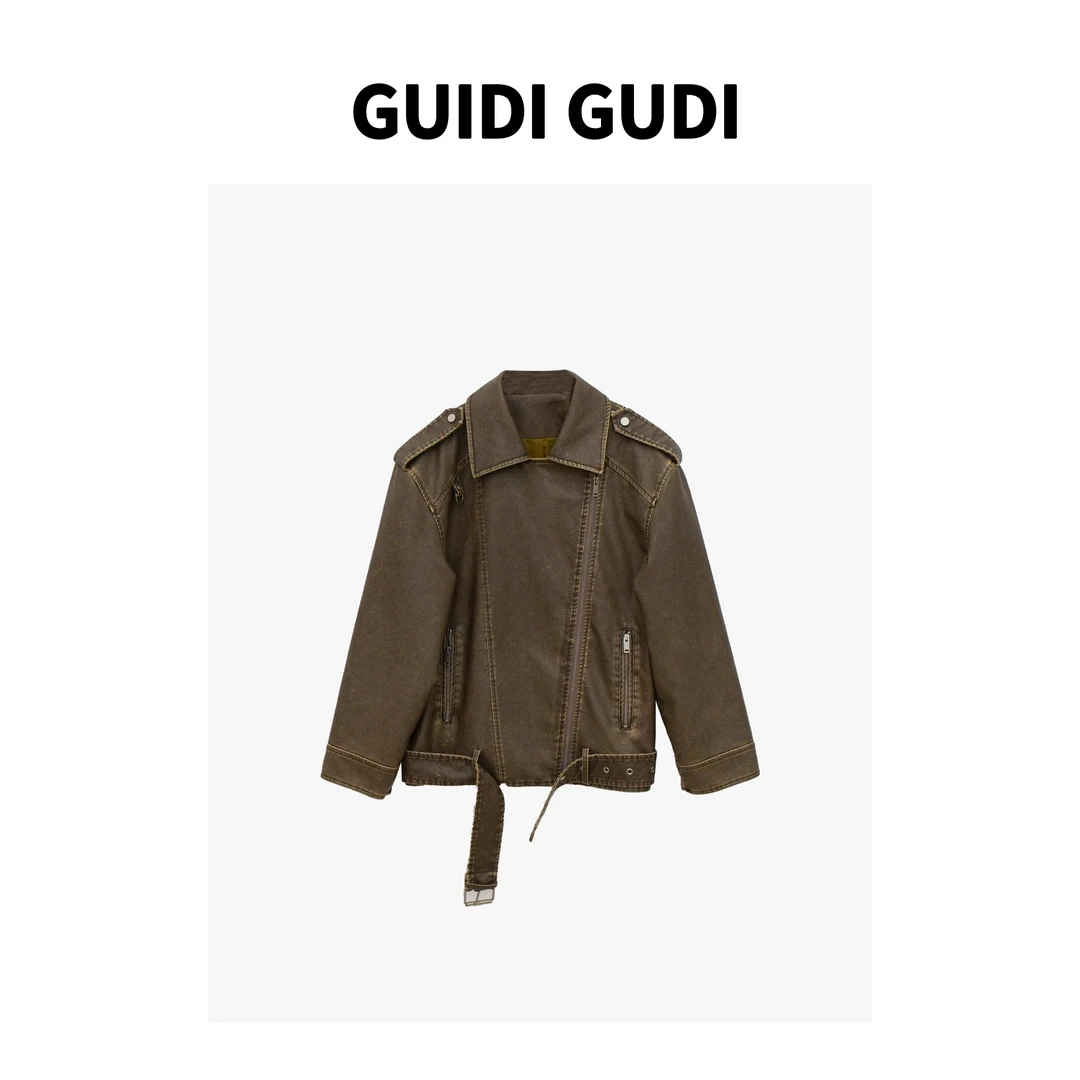 GUIDI GUDI【想念】时尚气质拽酷长袖上衣外套