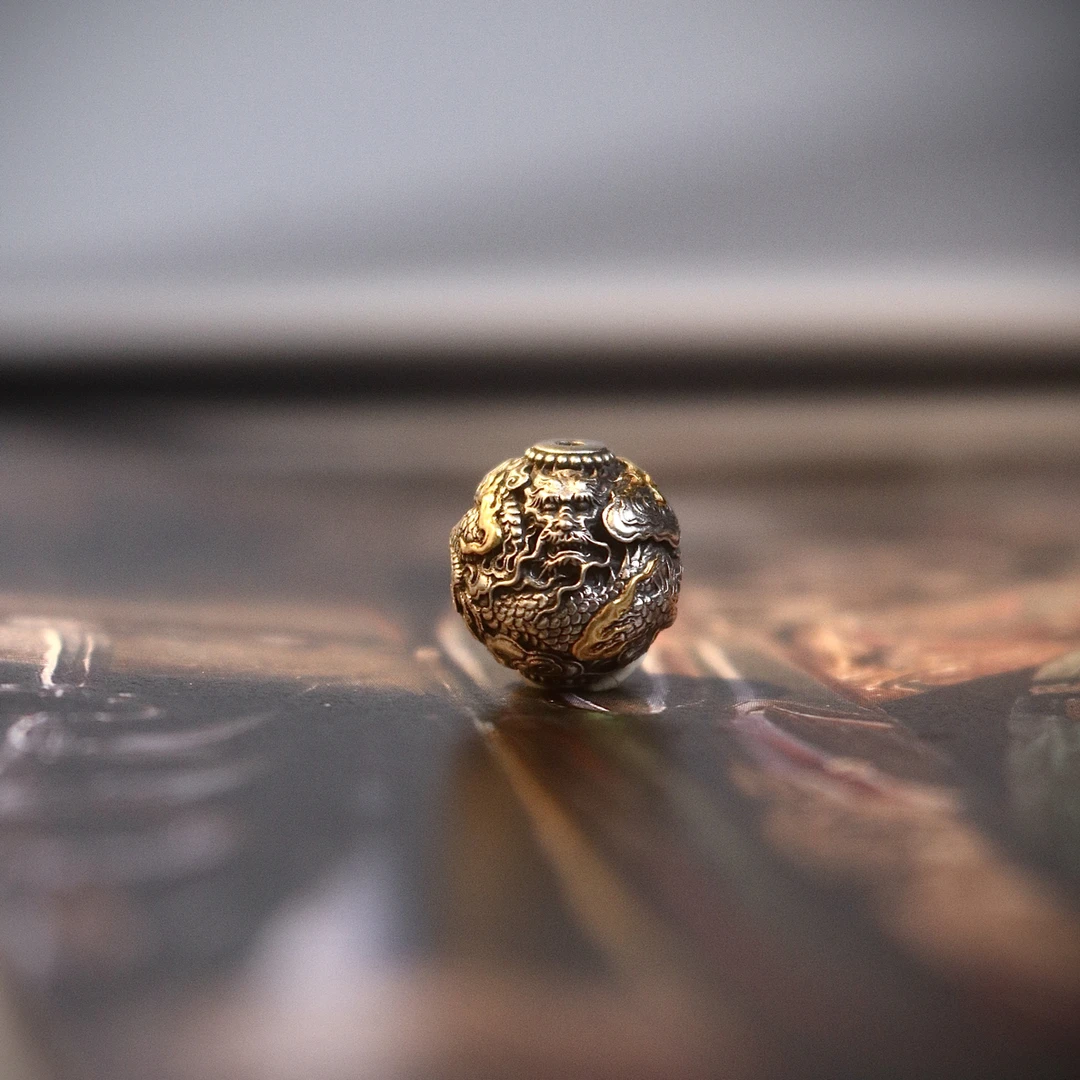 山工手作 1.3双龙龙珠手把件