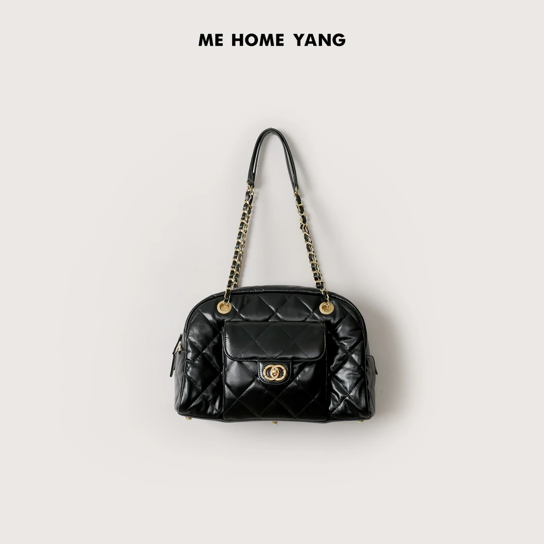 ME【小香保龄球包】定制雾面TOGO牛皮女士时尚百搭真皮包包MEQA5476