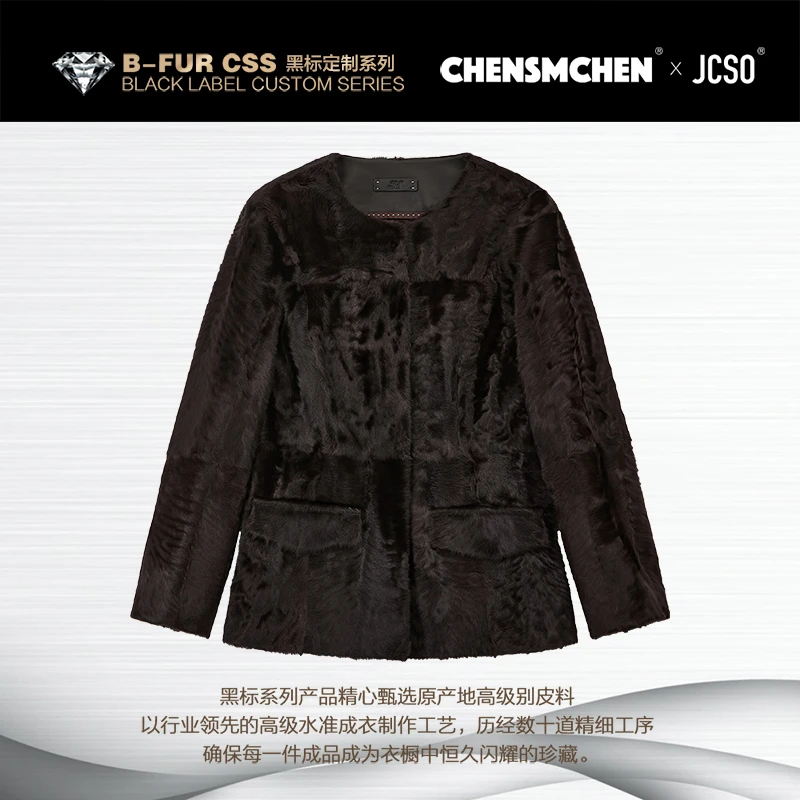 【CHENSMCHEN×JCSO】超轻薄胎羊毛一体收腰皮草外套CdSP7525NL