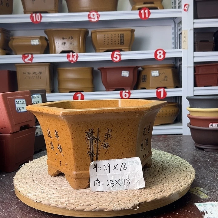 紫砂花盆蛇年大吉
