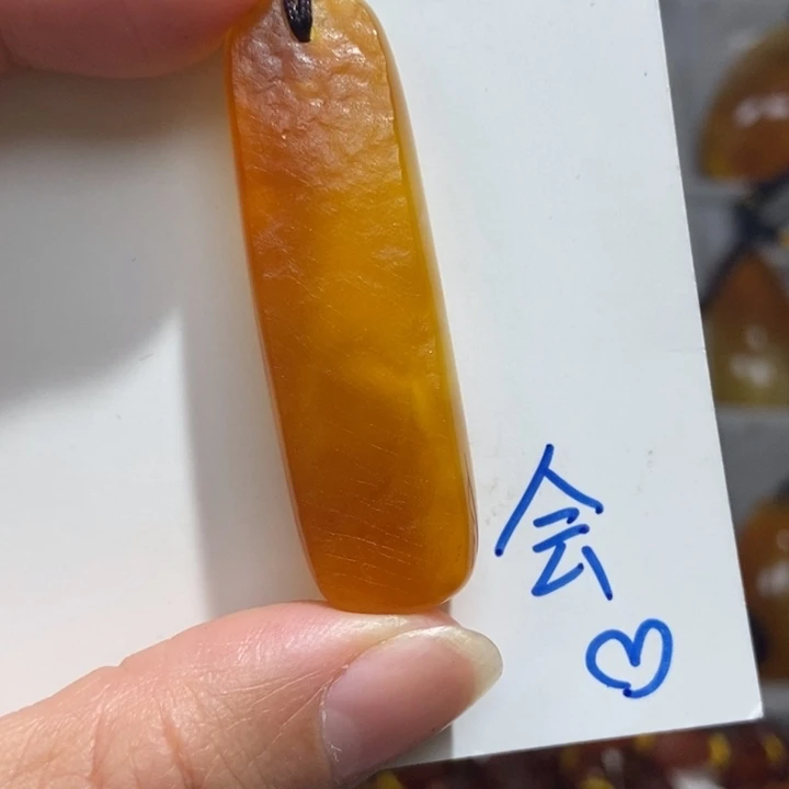 定制琥珀未镶嵌琥珀蜜蜡吊坠项链