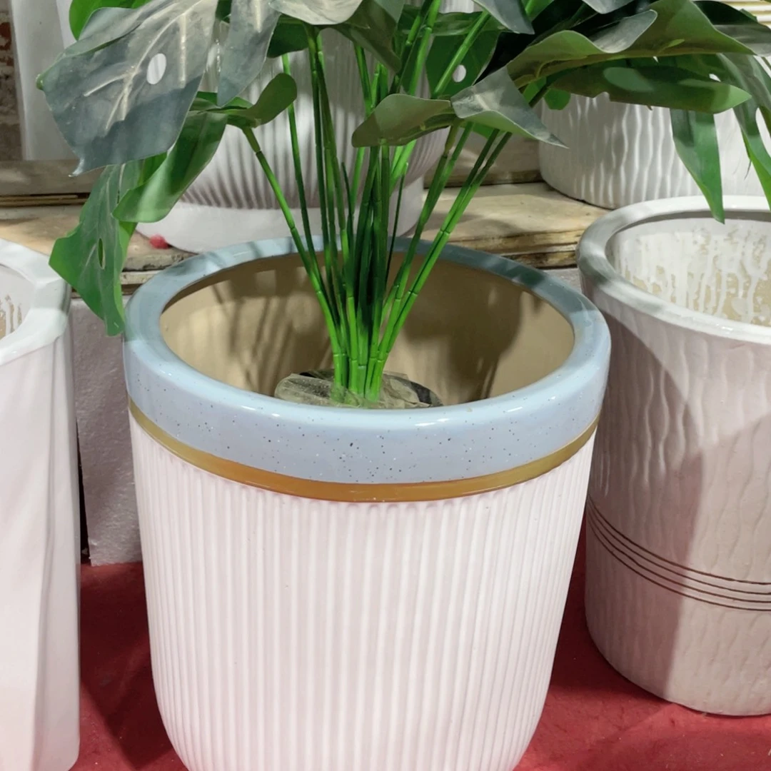 中号金线蓝口26口33高花盆微瑕正常品