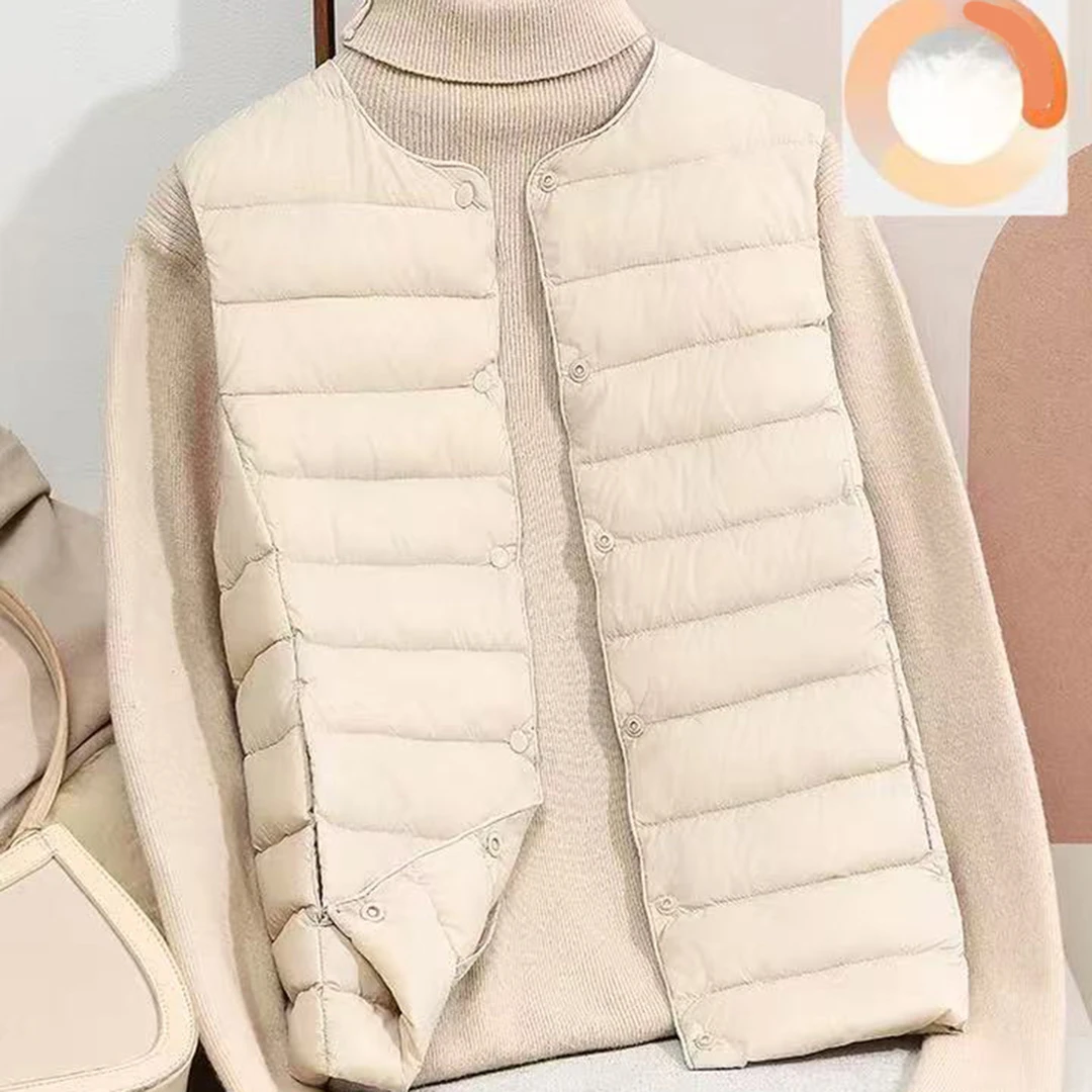 ZM01常规简约风圆领内穿外穿时尚短款百搭保暖女马夹薄款