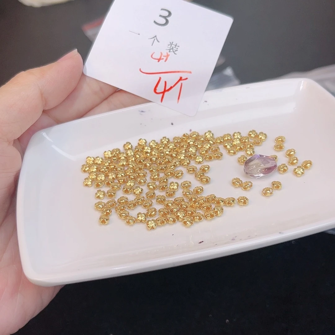 紫晶珠宝半成品银S925镀金镶嵌3