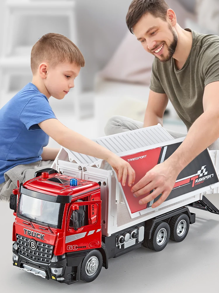 【欧拓甄选】电动货柜车合金汽车模型摆件玩具