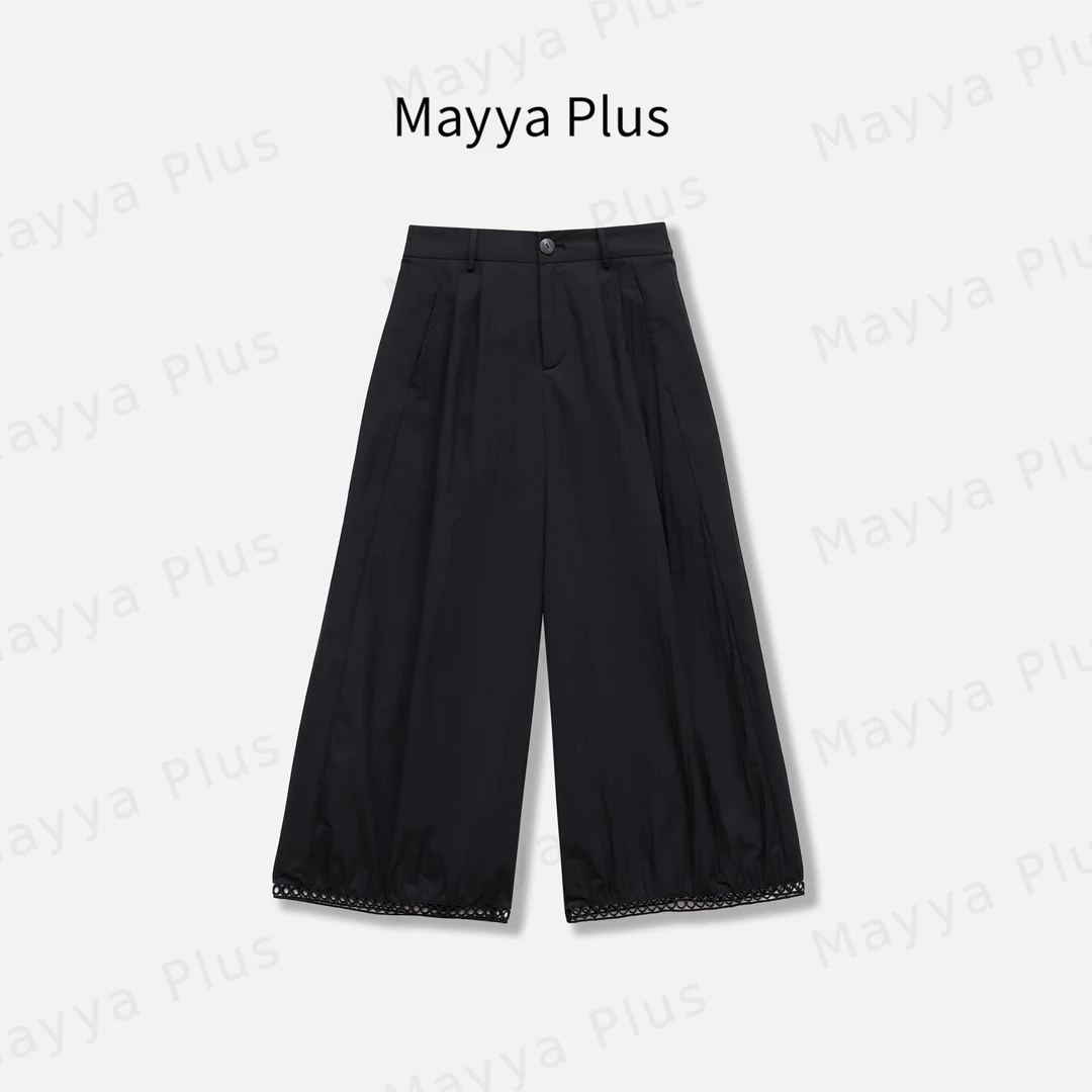 【山本裤】Mayya Plus麦芽定制高腰直筒休闲裤时尚阔腿裤子32526811