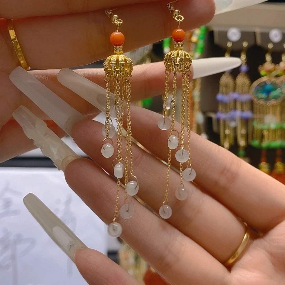翡翠合金耳饰翡翠