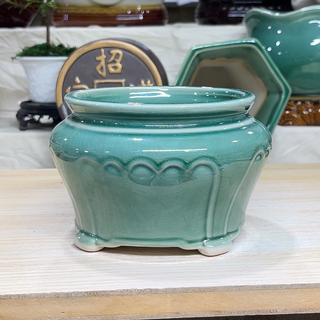 陶瓷绿植多肉微瑕花盆口径11*9.5