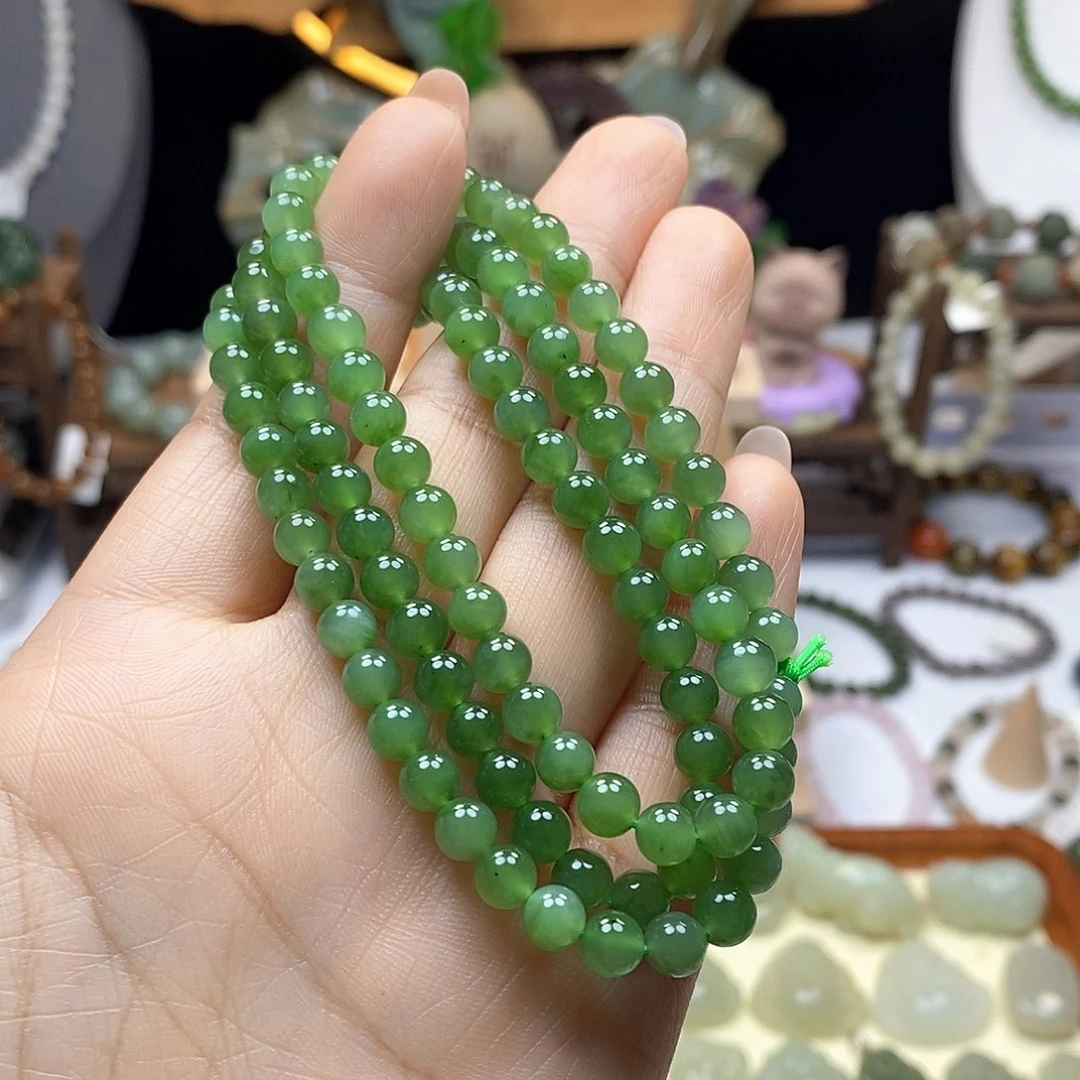 手串未镶嵌和田玉碧玉多圈6